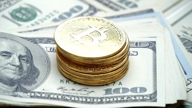Discover how Bitcoin and traditional cash come together, showcasing a unique blend of wealth. Explore the harmony of finance in an evolving world as stacks of money shine
