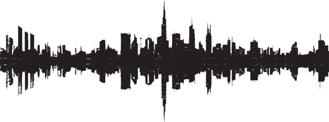 Obraz premium Diverse City Skylines Silhouettes silhouettes of city skylines with clouds and sun, city skyline, urban skyline