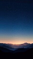 Obraz premium Starry Night Over Mountain Ranges