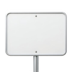 Fototapeta premium Empty rectangular road sign attached to a metal pole