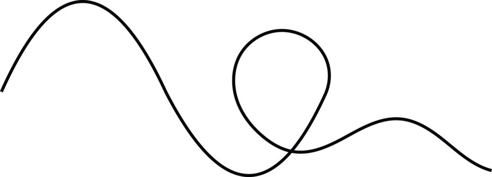 Black line roller coaster track on white background