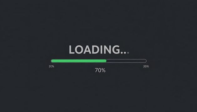 Loading animation with progress bar.
