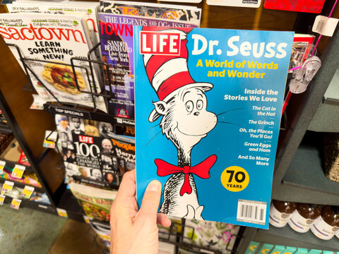 Dr Seuss A World of Words and Wonder Magazine Held in Store Aisle Display