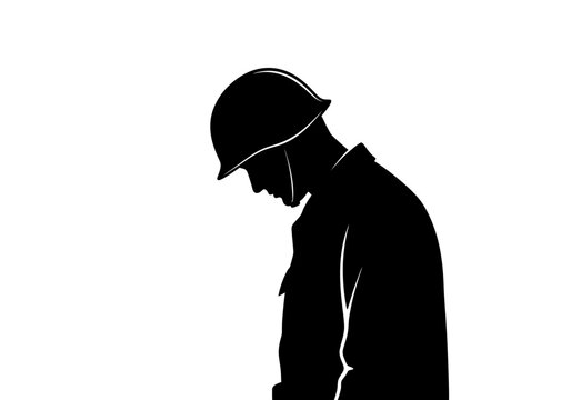 Man wearing a safety hard hat.