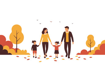 Obraz premium Family walking hand in hand together.