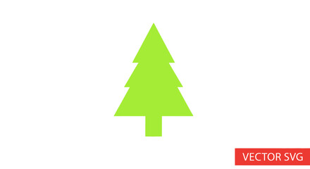 Obraz premium Simple Green Christmas Tree Icon Vector Illustration