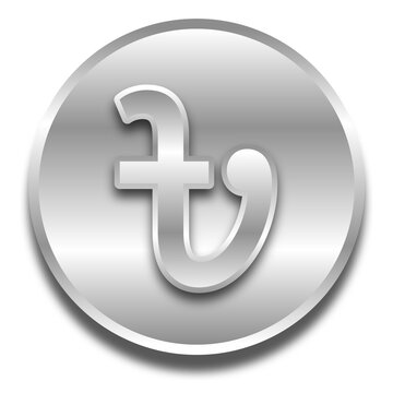 Silver taka coin icon on transparent background. Bangladesh money currency symbol