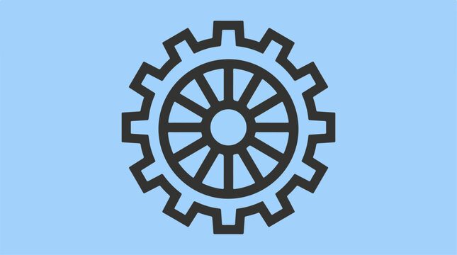 Gear Icon Mechanical Symbol.