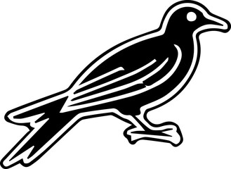 Obraz premium Black and white illustration of a bird 