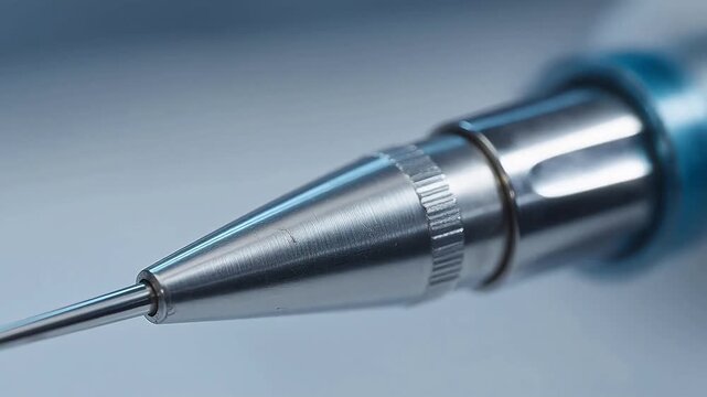 Closeup of a metallic precision tool