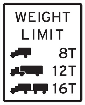 weight limit icon, ROAD SIGN