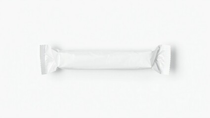 Obraz premium Blank white candy bar wrapper isolated on white background