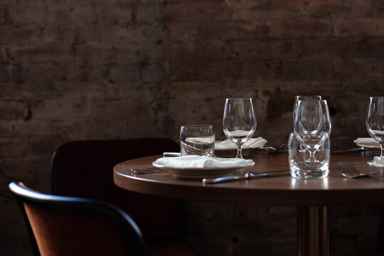 Formal Table Set in Restaurant 