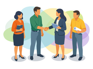 Obraz premium Business Professionals Shaking Hands After Successful Agreement