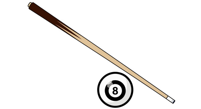 Eight Ball Pool Cue Stick.