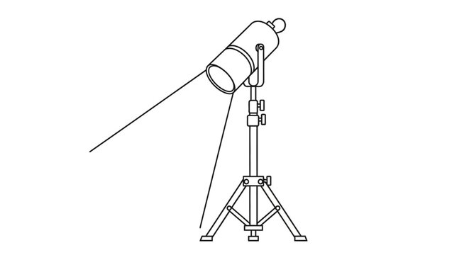 Telescope on a tripod stand.