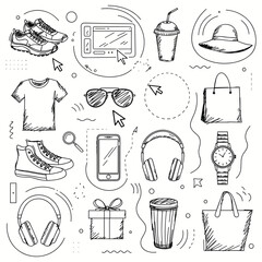 Fototapeta premium Online Shopping and Lifestyle for Web & Mobile App Design