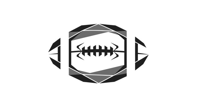 Abstract Geometric American Football Design.