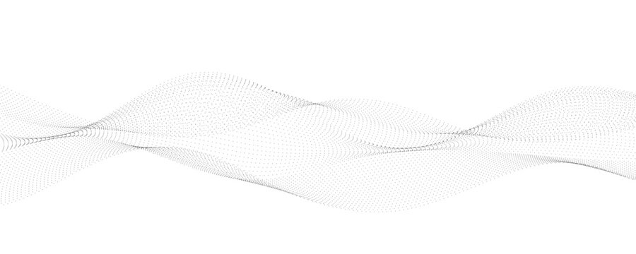 Abstract Dark Particle Dot Wave Vector Illustration on Black Background for Technology Presentation