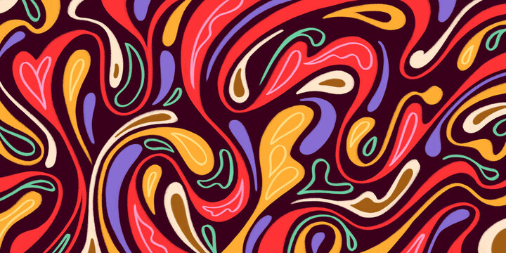 Abstract fluid art illustration background. Colorful organic liquid shapes backdrop.