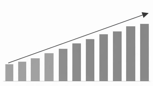 A simple bar chart showing a steady upward trend of growth and success