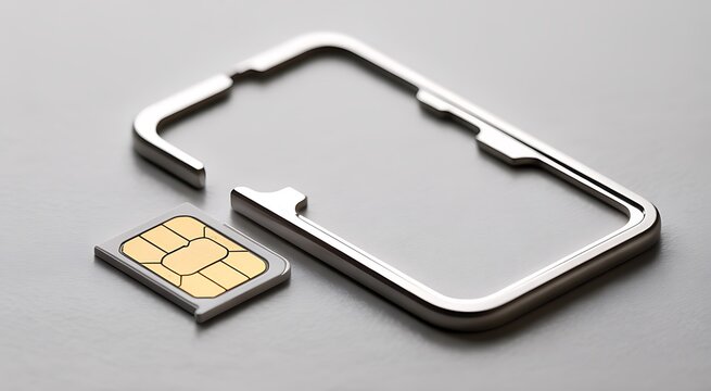 Sim card with metal frame adapter for mobile phone cellular network connectivity