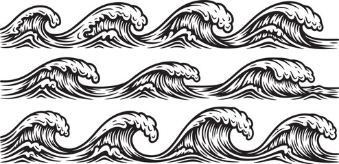 Fototapeta premium Pattern of interconnected swirling lines in a monochromatic black and white design Vector