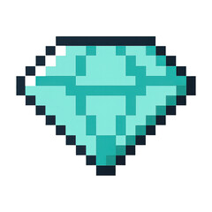 Fototapeta premium PNG Pixelated teal diamond illustration.