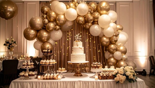Elegant party celebration with balloons