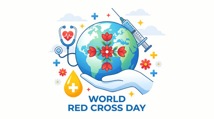 Fototapeta premium World Red Cross Day, global healthcare and humanitarian aid