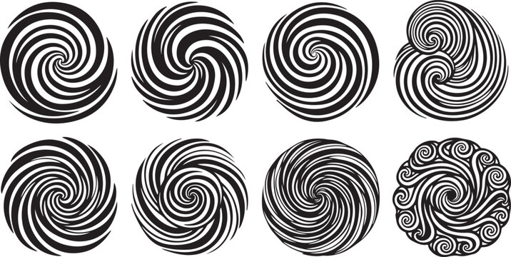 Decorative monogram patterns with intertwined swirls and flourishes Vector