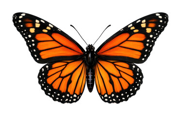 Fototapeta premium PNG Vibrant monarch butterfly illustration.