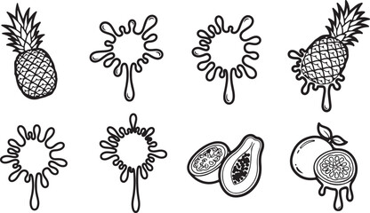 Illustrated collection of various pine cones and seeds Vector © rohan