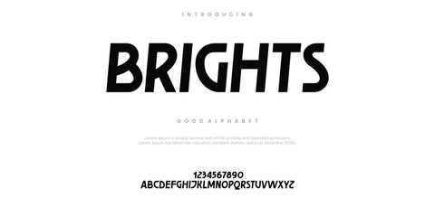 Obraz premium Brights Modern Bold Display Font Alphabet vector Illuctrations