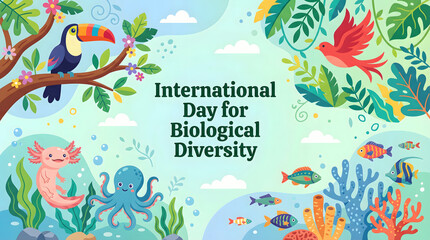 Obraz premium International Day for Biological Diversity colorful illustration