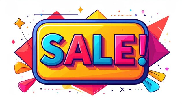 Vibrant Sale Banner with Bold Text and Explosive Graphics.