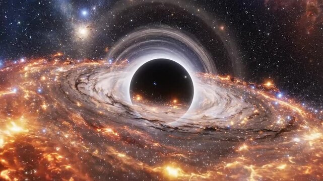 Vortex of a swirling black hole.