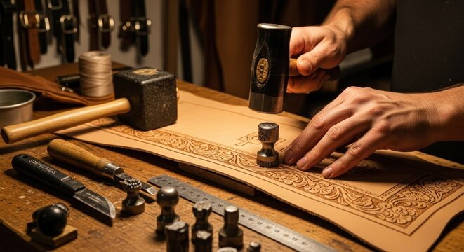 artisan leathercrafting detailed carving techniques
