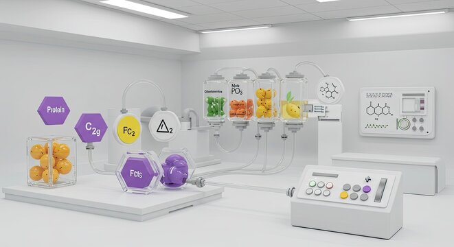 Futuristic Laboratory Equipment for Chemical Synthesis and Research