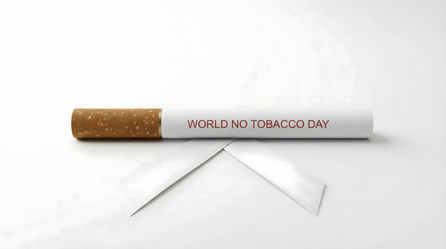 World No Tobacco Day cigarette with broken filter