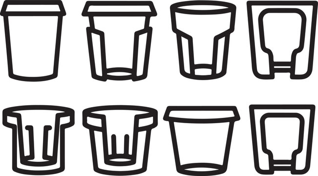 Abstract 3d render of a stack of white cubes with black borders Vector