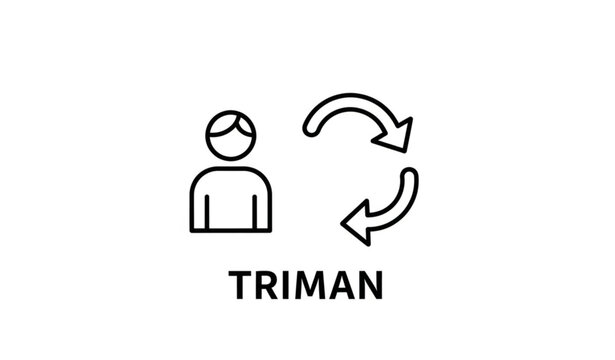 Triman recycle symbol vector with waste sorting environmental sign