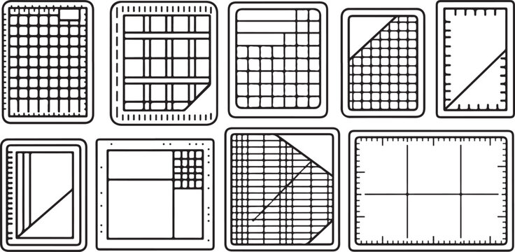 Geometric patterns and abstract shapes in black and white design layouts Vector