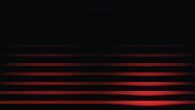 Red and black horizontal stripes with gradient effect on dark background abstract design element