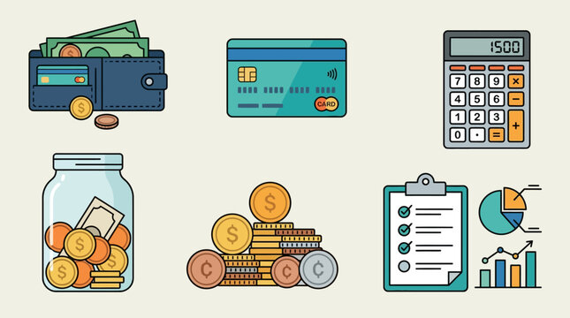 Financial objects for business accounting.