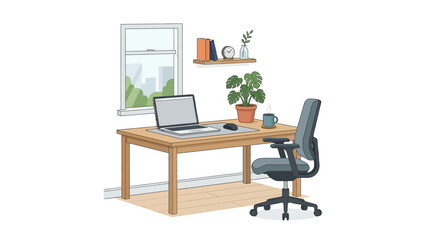 Fototapeta premium Office Chair and Desk Furniture.