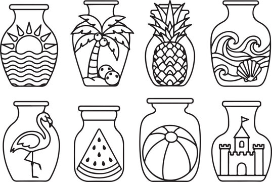 Collection of ornate illuminated initial letters from various historical manuscripts Vector