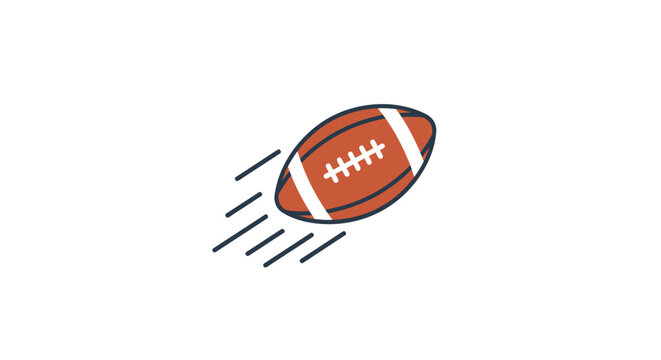 American Football Flying Through Air Motion Lines.