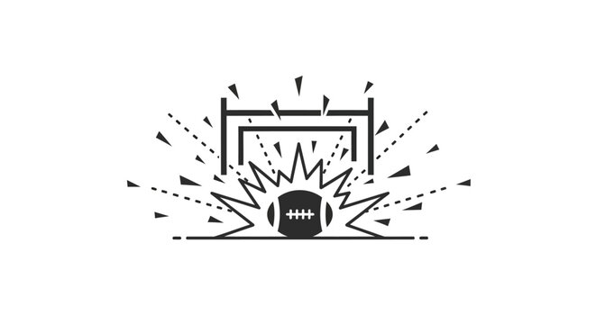 American Football Goal Post Explosion Icon.