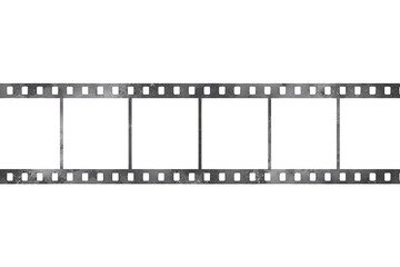 Obraz premium Film strip with vintage grunge style frame, presenting cinematic movie border effect on transparent background